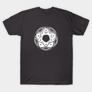 Crop Circle Geometric Symbol in White T-Shirt